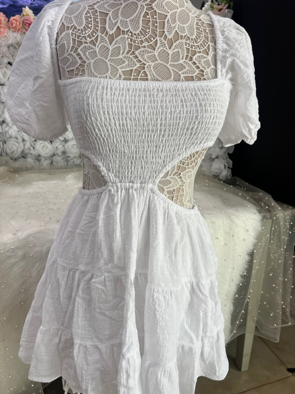 Olivaceous White Sundress 100 cotton - Picture 8 of 14